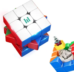 Magnetic 3x3 - Moyu & HuaMeng YS3M Magnetic Speed Cube, Smooth Magic Cube 3D Puzzle Travel Game Fidget Toy Activity Cube for Kids and Adults (MagLev Version)