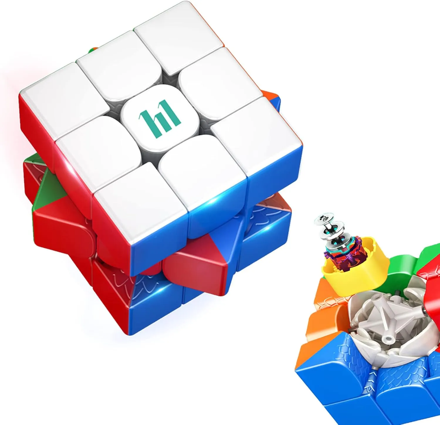 Magnetic 3x3 - Moyu & HuaMeng YS3M Magnetic Speed Cube, Smooth Magic Cube 3D Puzzle Travel Game Fidget Toy Activity Cube for Kids and Adults (MagLev Version)