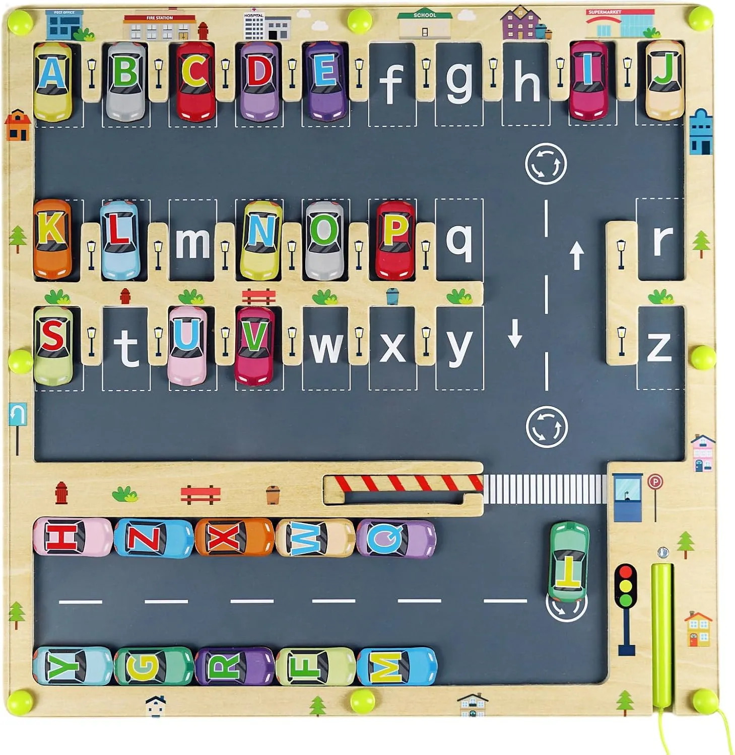 Magnetic Alphabet Maze Letter, Montessori Toys for Letter Learning, Fine Motor Skills & Sensory Play Board, Wooden Educational Toy for Boys Girls Aged 3 Years Up