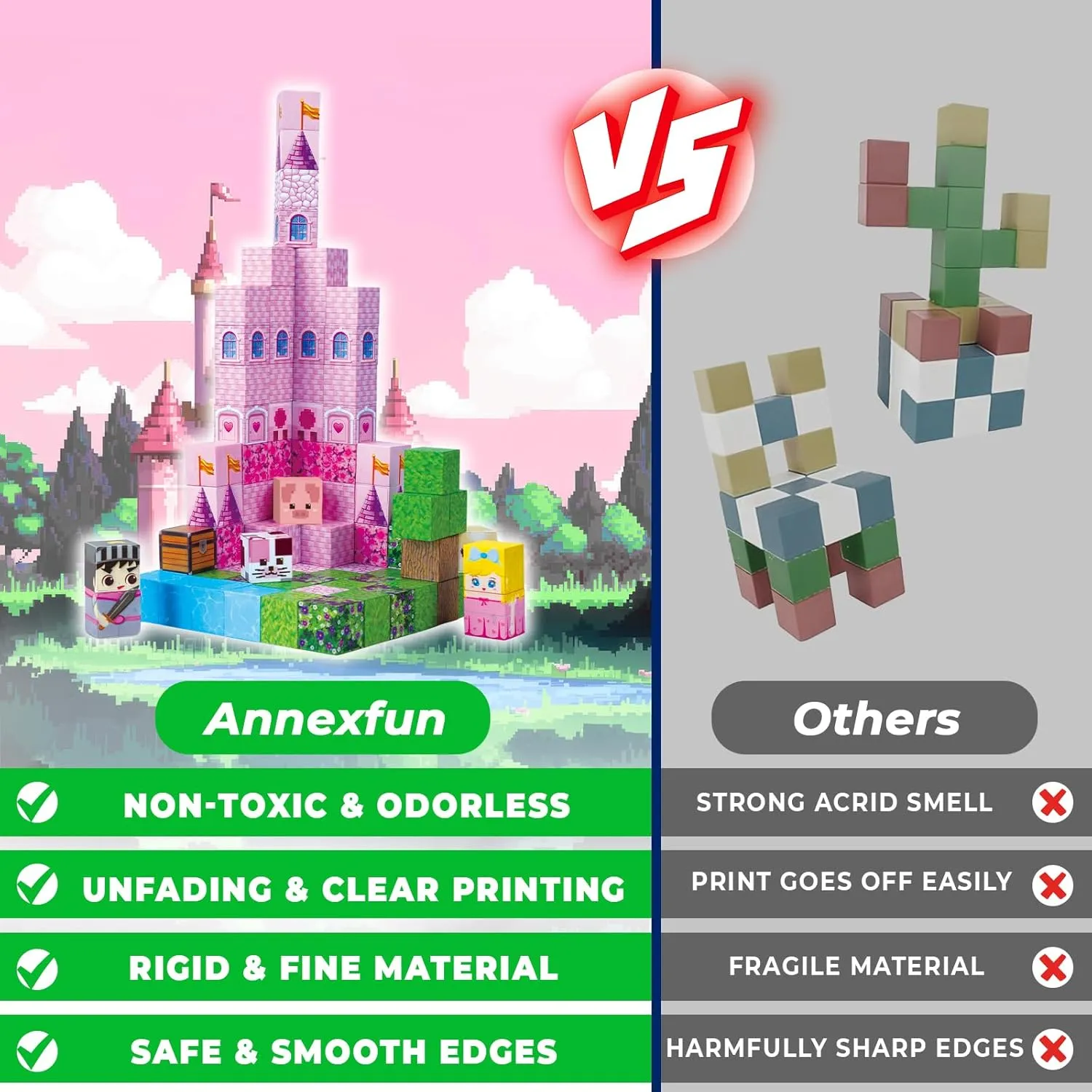 Magnetic Blocks-100PCS Magnetic Building Blocks, Magnetic Castle Princess Castle Garden STEM Magnetic Building Cubes for Toddler Kids Toys, Construction Toys for Kids Ages 3 