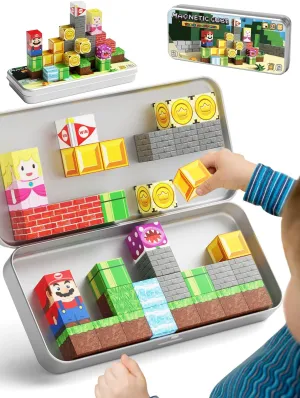 Magnetic Building Toys for Kids Ages 4-8, STEM Magnet Travel Cubes Construction Set with Storage Box, Educational Birthday Gifts Magnet Blocks for Toddlers 3 4 5 6 7 8  Year Old Boys & Girls