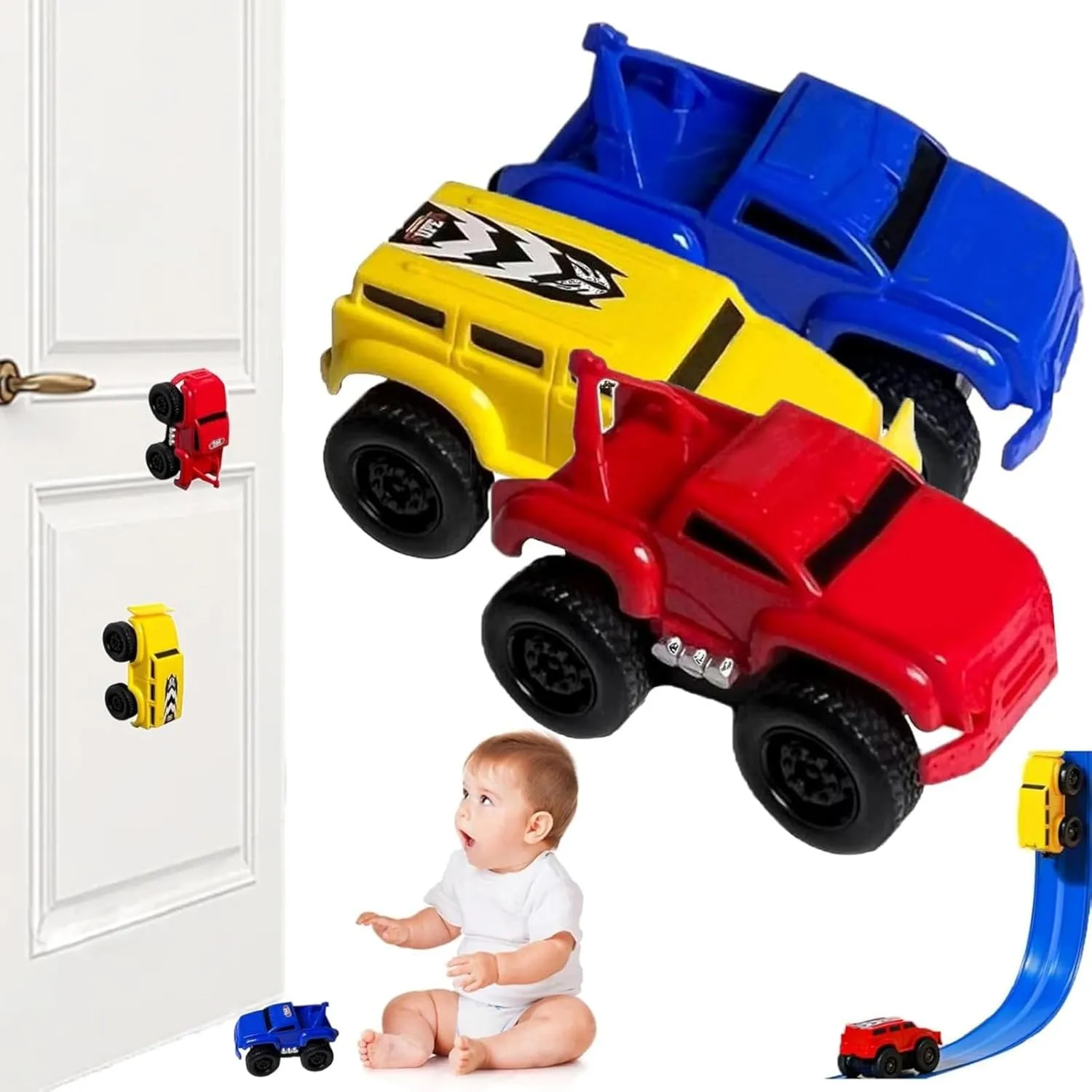 Magnetic Wall Climbing Toy Car, Anti-Gravity Climber Toy for Kids, Inertial Magnetic Levitation, Pull-Back Inertial Climbing Toys Car, Travel on Vertical Surfaces Such as Walls Ceilings (3Mix)