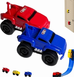 Magnetic Wall Climbing Toy Car, Cars That Drive on Walls and Ceiling, Magnetic Levitation Inertia Climbing Wall Toy Car, Pull-Back Inertial Climbing Toys, Educational Decompression Toy (Red Blue)