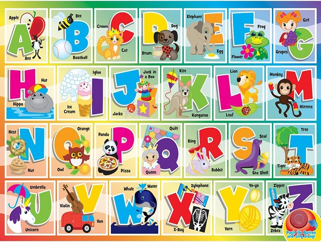 Masterpieces 24 Piece Sing-A-Long Alphabet Sound Floor Puzzle For Kids 18"x24"