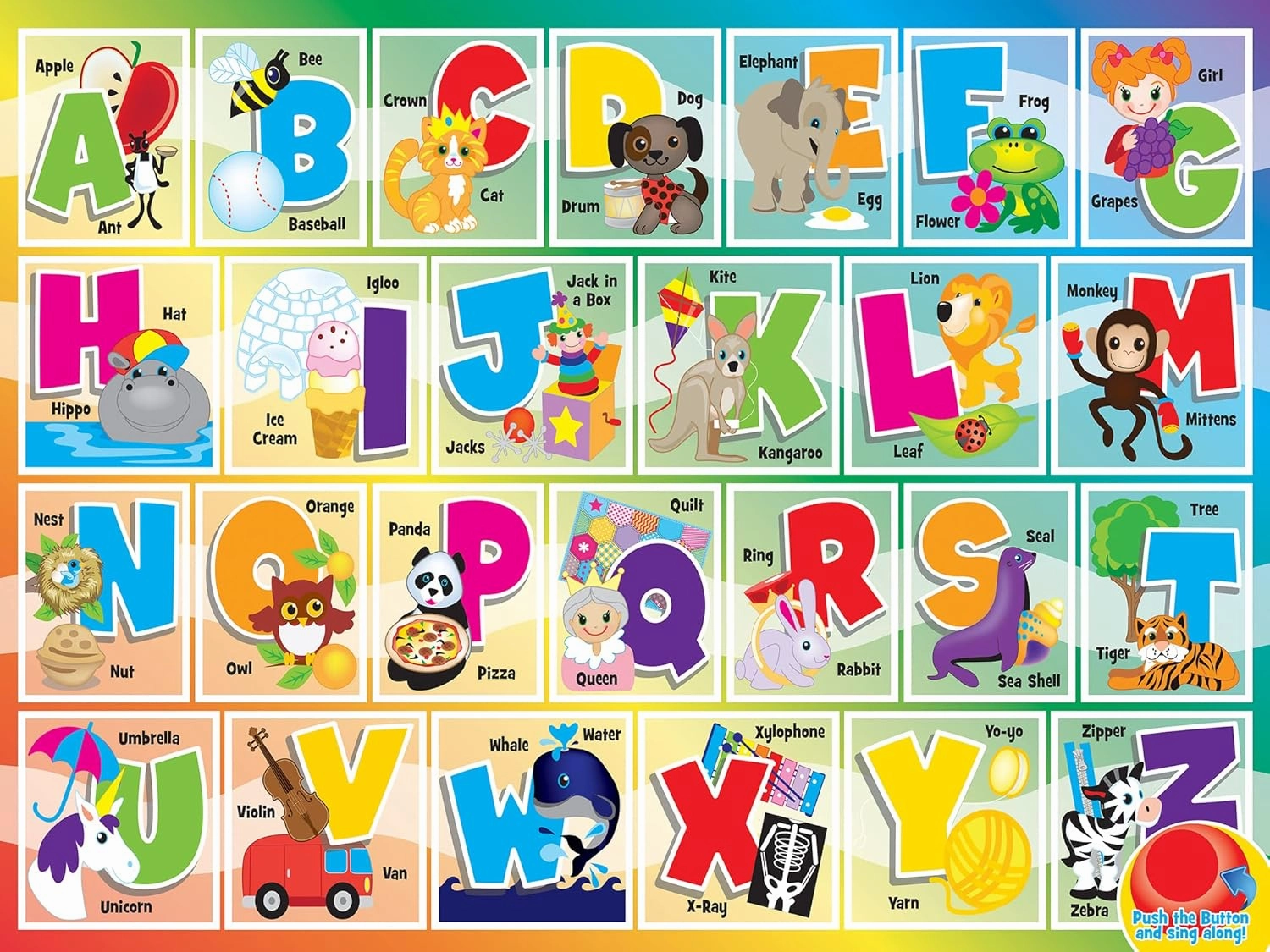 Masterpieces 24 Piece Sing-A-Long Alphabet Sound Floor Puzzle For Kids 18"x24"