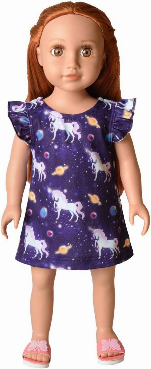 Matching Girls & 18" Dolls Nightgown Unicorn Nightdress Sleepwear Pajamas