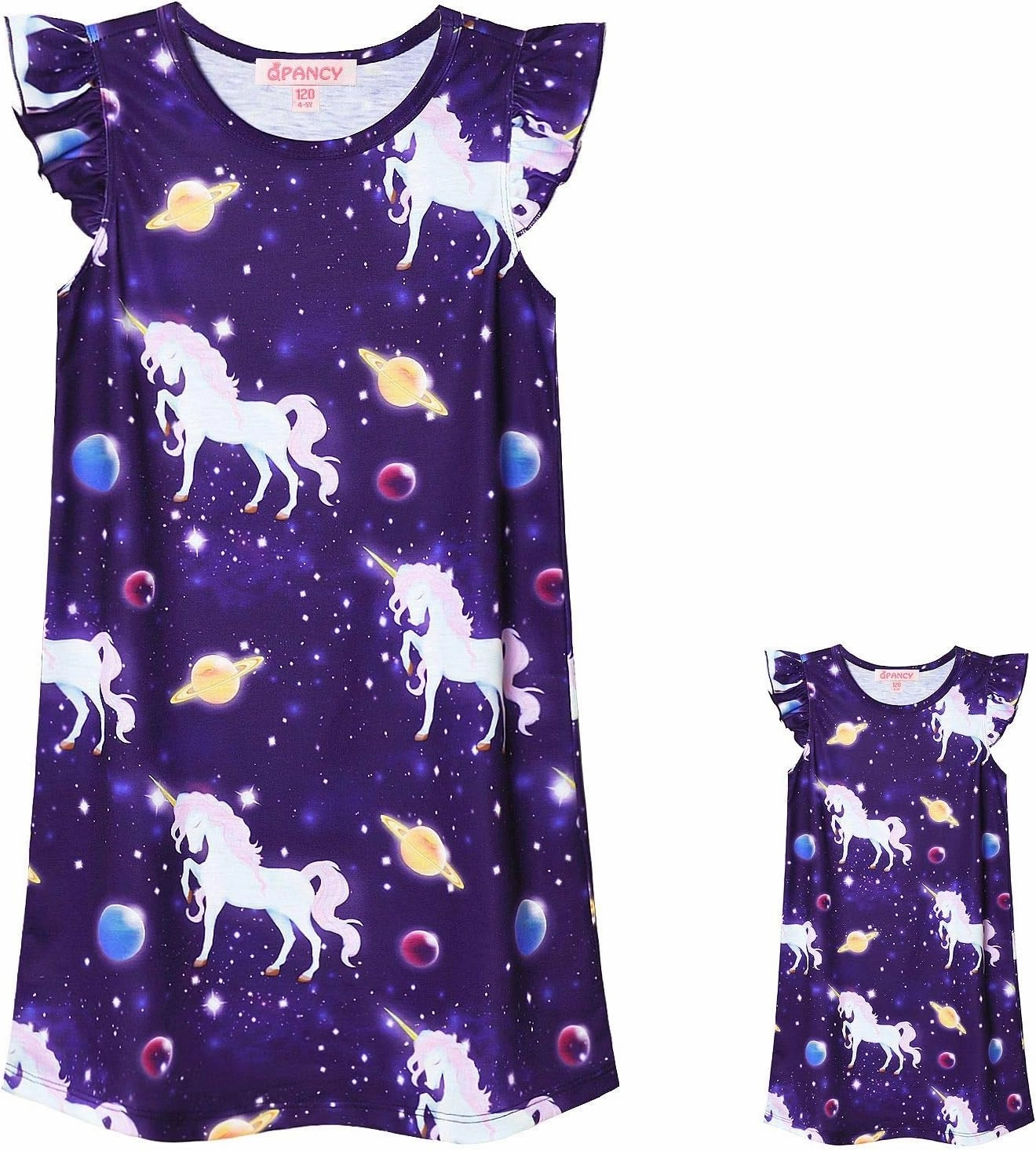 Matching Girls & 18" Dolls Nightgown Unicorn Nightdress Sleepwear Pajamas