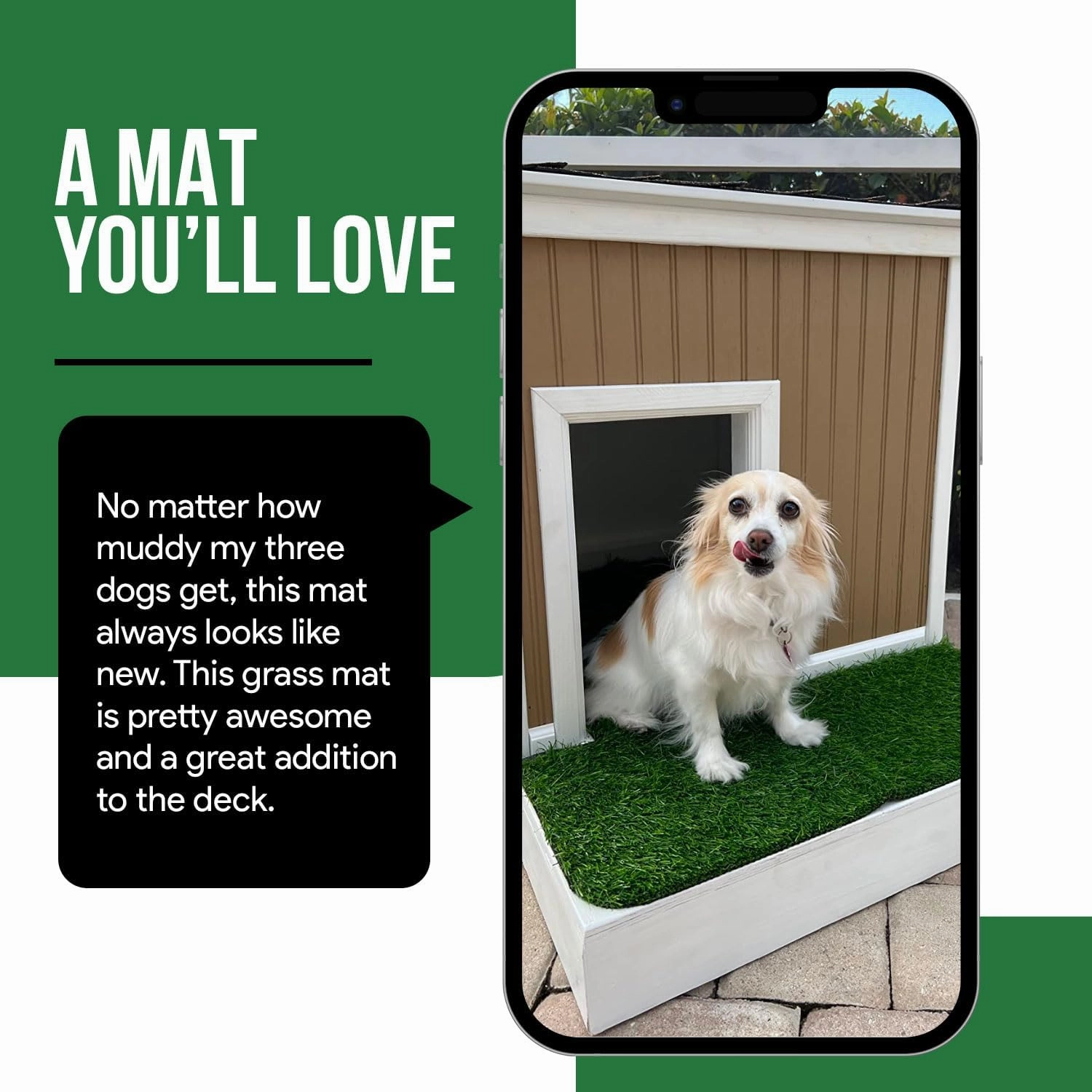 MAYSHINE Artificial Grass Door Mat - for Entryway Indoor/Outdoor Green Turf Rug, Perfect for Dog Potty Training and Multi-Purpose Use 35x24 Inches