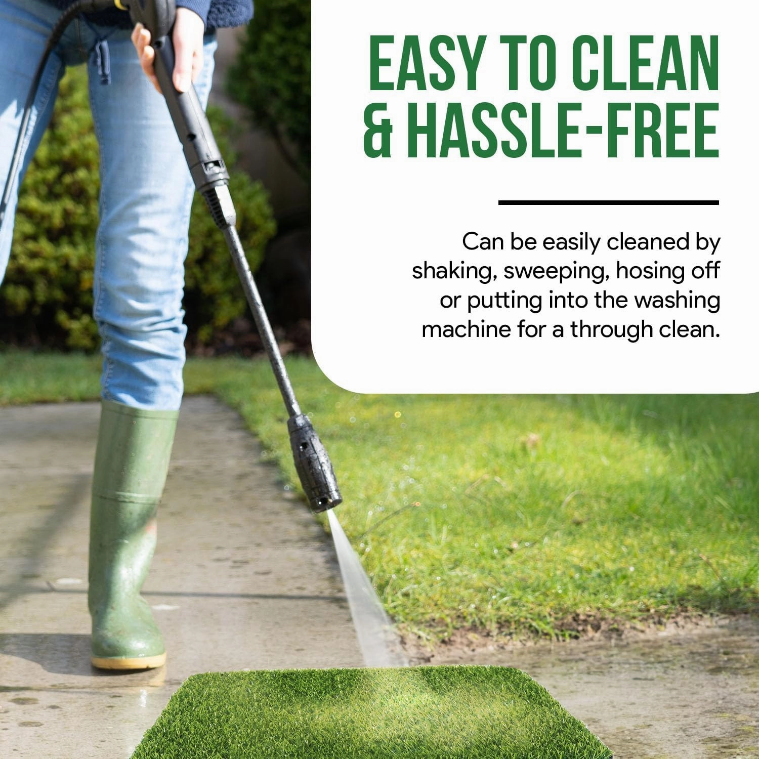 MAYSHINE Artificial Grass Door Mat - for Entryway Indoor/Outdoor Green Turf Rug, Perfect for Dog Potty Training and Multi-Purpose Use 35x24 Inches