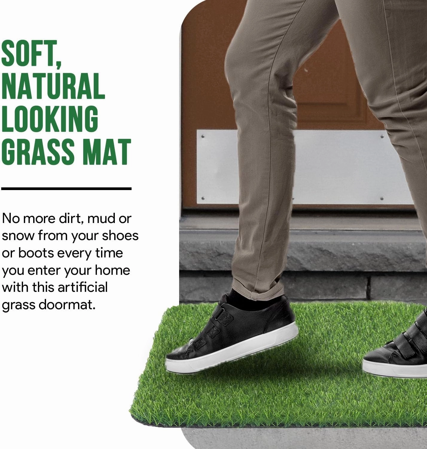 MAYSHINE Artificial Grass Door Mat - for Entryway Indoor/Outdoor Green Turf Rug, Perfect for Dog Potty Training and Multi-Purpose Use 35x24 Inches