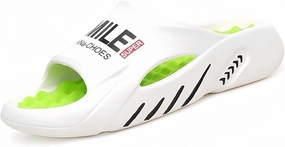 Men's Comfortable Alphabet Print Design EVA Slippers - Breathable Quick-Dry Open-Toe Slides with Non-Slip Sole for Indoor/Outdoor Use