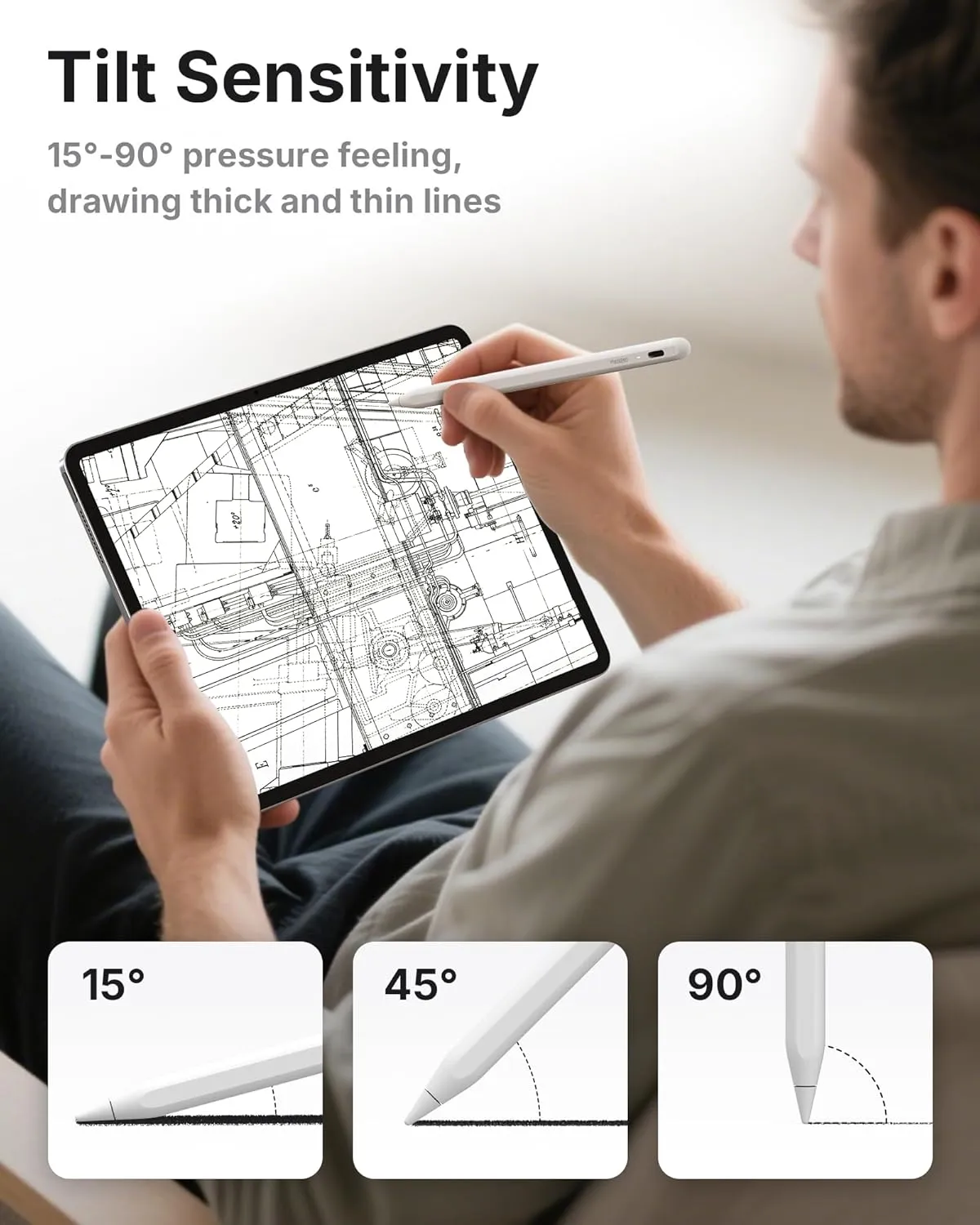 Metapen Pencil Only for iPad mini 7th A17 Pro, (2 Min Fast Charge), Low Latency, Palm Rejection,Tilt Sensitivity Stylus Pen, Note-Taking and Drawing for Student, Creator and Children