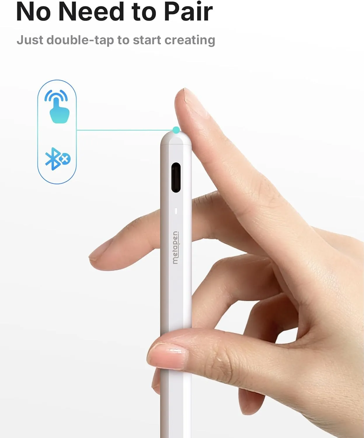 Metapen Pencil Only for iPad mini 7th A17 Pro, (2 Min Fast Charge), Low Latency, Palm Rejection,Tilt Sensitivity Stylus Pen, Note-Taking and Drawing for Student, Creator and Children