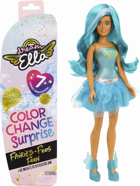 MGA Entertainment Dream Ella Color Change Surprise Fairies - DreamElla | Teal 11.5" Fashion Doll,Blue,578017EUC