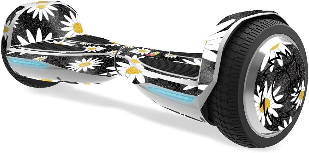 MightySkins Glossy Glitter Skin for Razor Hovertrax 1.5 Hover Board - Daisies | Protective, Durable High-Gloss Glitter Finish | Easy to Apply, Remove, and Change Styles | Made in The USA