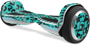 MightySkins Glossy Glitter Skin for Razor Hovertrax 1.5 Hover Board - Teal Leopard | Protective, Durable High-Gloss Glitter Finish | Easy to Apply, Remove, and Change Styles | Made in The USA