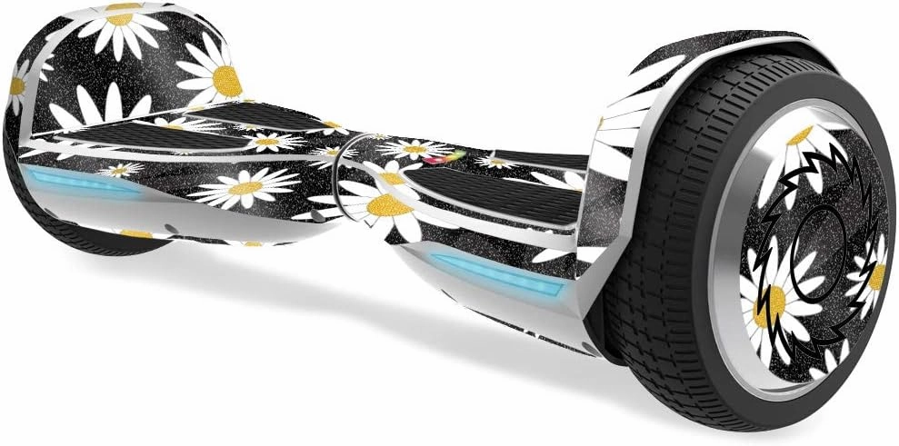 MightySkins Glossy Glitter Skin for Razor Hovertrax 1.5 Hover Board - Daisies | Protective, Durable High-Gloss Glitter Finish | Easy to Apply, Remove, and Change Styles | Made in The USA