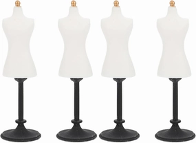 Mini Mannequin Doll Dress Forms, Miniature Model Stand 1: 12 Scale Doll Clothes Display Holder White for Mini Dress Clothes Gown Display Props