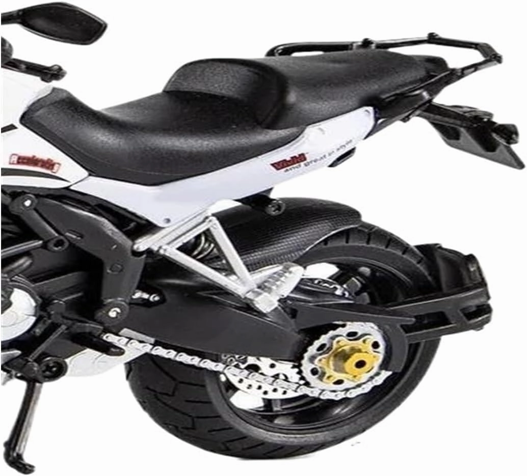 Mini Simulation Motorcycle Toys 1/12 for Ducati MTS EnduroDie Cast Motorcycle Model Toy Car Adult for Boys(White)