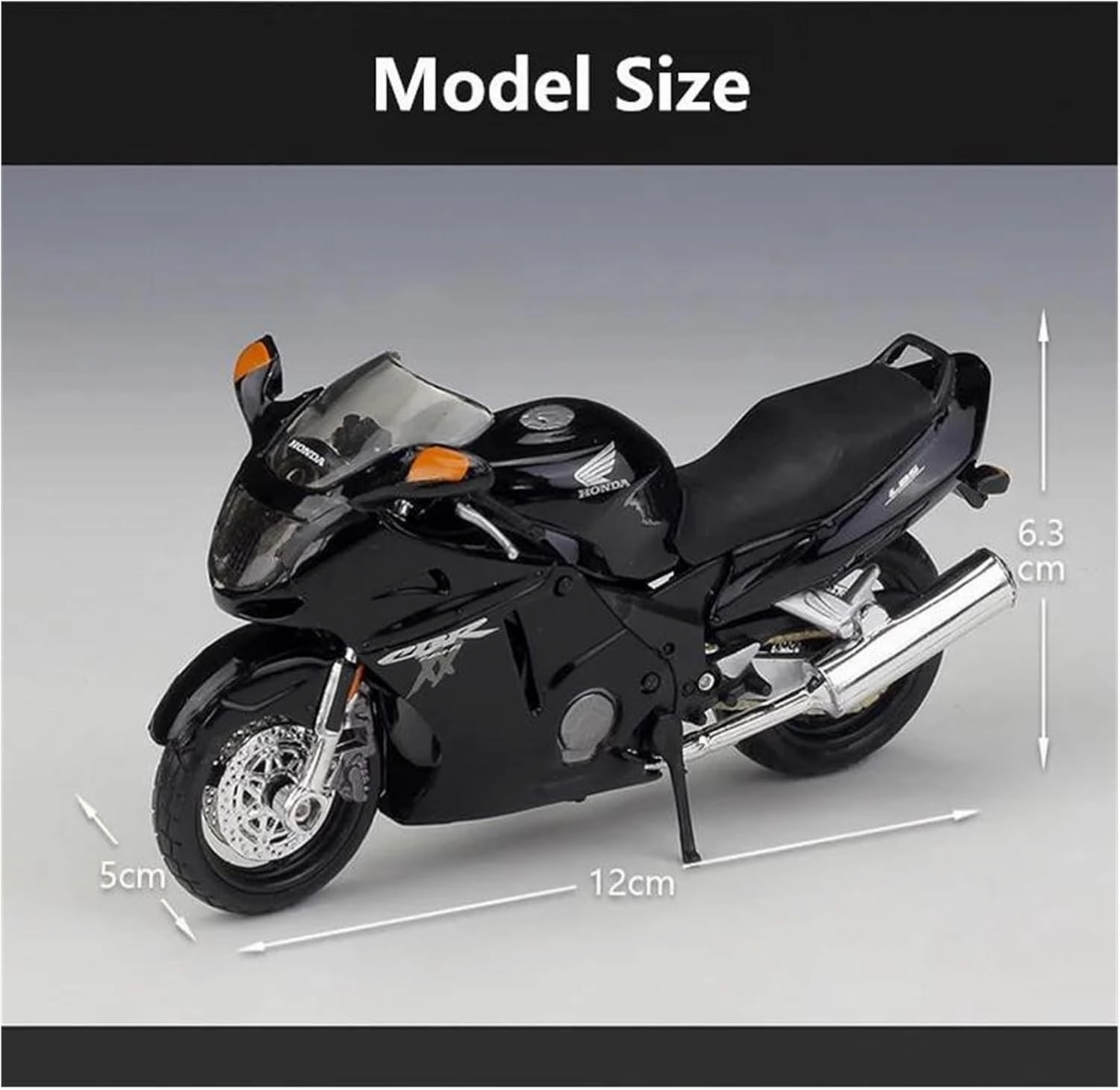 Mini Simulation Motorcycle Toys 1:18 for Honda CBR1100XX Alloy Racing Car Model Children's Gift Adult for Boys(Black)