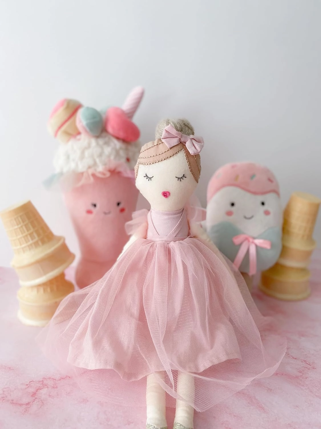 MON AMI Valentina Stuffed Doll – 15”, Soft & Elegant Stuffed Plush Doll for Little Girls, Use as Toy or Room Decor, for Kids of All Ages