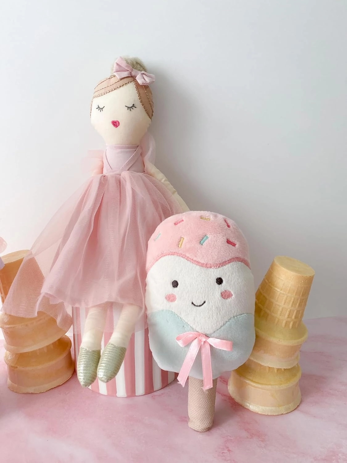 MON AMI Valentina Stuffed Doll – 15”, Soft & Elegant Stuffed Plush Doll for Little Girls, Use as Toy or Room Decor, for Kids of All Ages