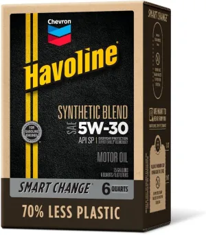 Motor Oil 5w30 Synthetic Blend Smart Change Engine Oil, 5W-30, 6 Quarts, Pack of 1