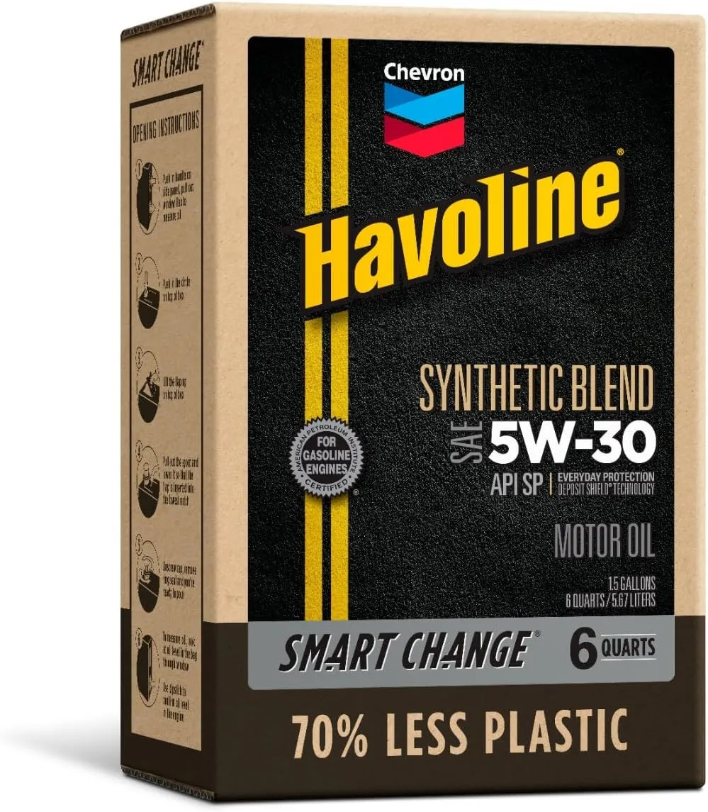 Motor Oil 5w30 Synthetic Blend Smart Change Engine Oil, 5W-30, 6 Quarts, Pack of 1