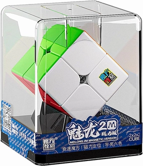 MOYU Meilong 2 x 2 M Speed Cube Magnetic, Transparent Box Edition 51 mm Stickerless 2 x 2 x 2 Speed Cube New Packaging