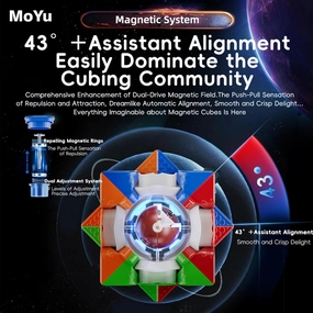 Moyu Weilong WRM V9 2023 MagLev Speed Cube 3x3 Stickerless Puzzle Cube Professional MagLev Magnetic Master Cube (MagLev Version)
