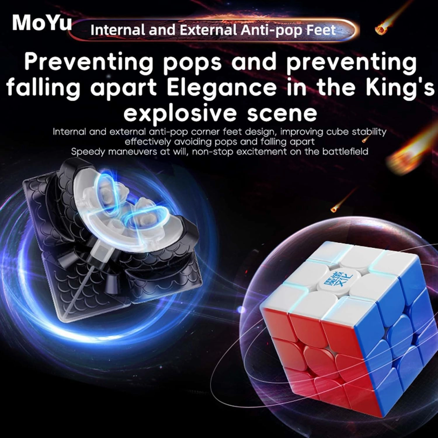 Moyu Weilong WRM V9 2023 MagLev Speed Cube 3x3 Stickerless Puzzle Cube Professional MagLev Magnetic Master Cube (MagLev Version)