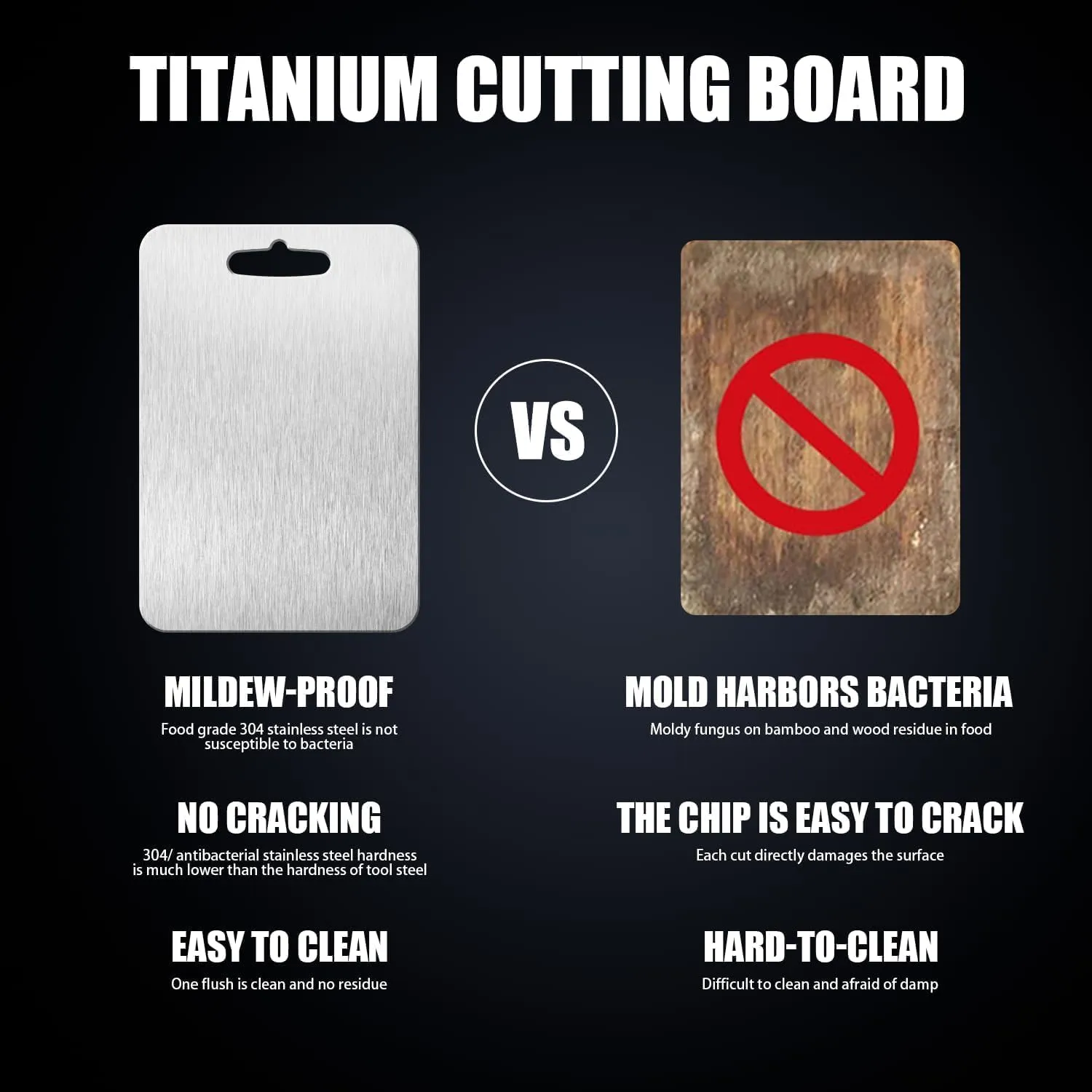 New Titanium Cutting Board - 100% Pure Titanium Cutting Boards For Kitche, 1 Pack Double-sided food-grade Cutting Board For Cutting Meats, Fruits And Vegetables（11.4x8in）