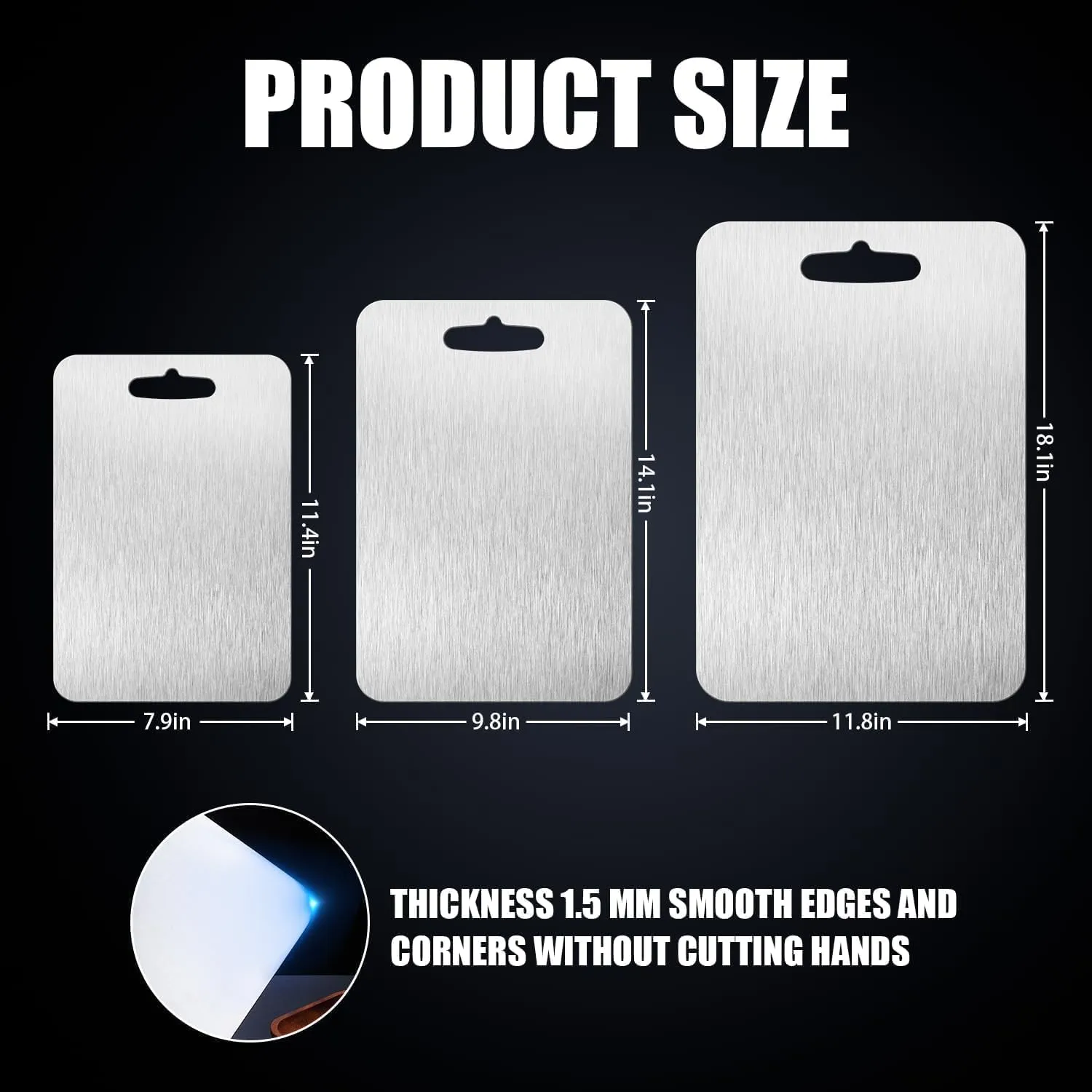 New Titanium Cutting Board - 100% Pure Titanium Cutting Boards For Kitche, 1 Pack Double-sided food-grade Cutting Board For Cutting Meats, Fruits And Vegetables（11.4x8in）