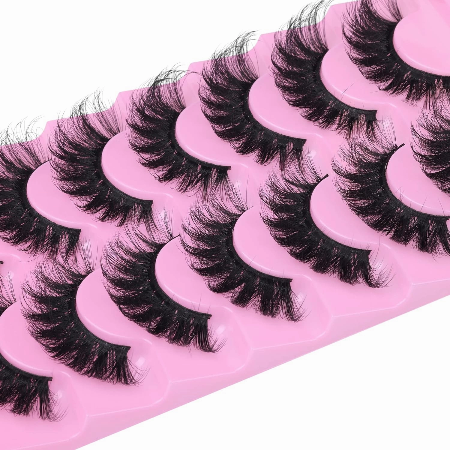 NEW JIMIRE Faux Mink Lashes Fluffy Volume False Eyelashes Pack Dramatic Natural Look Wispy Cat Eye 18MM Fake Lashes 7 Pairs