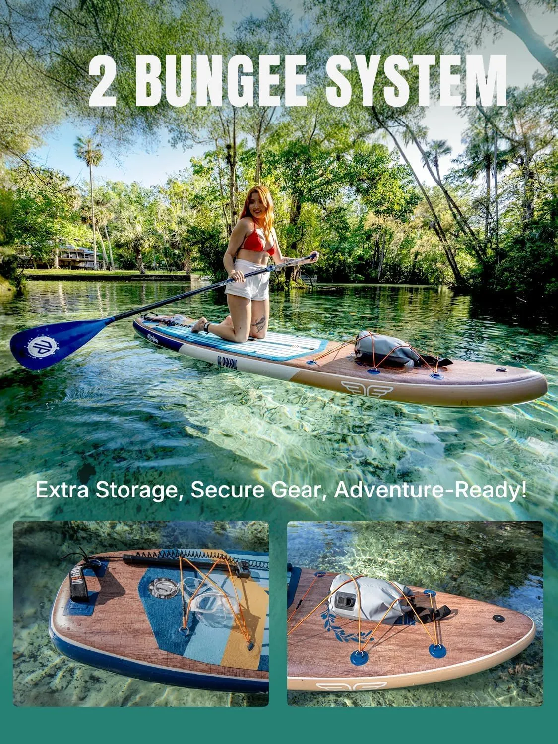 Niphean (Extra Large) Inflatable Paddle Board, SUP for 2 1 People/Family, Stand Up Paddle Board with (Beginner Friendly) StabilTrac Fin, Waterproof Phone Pouch, Paddle Boards for Adults, Gift Ideas