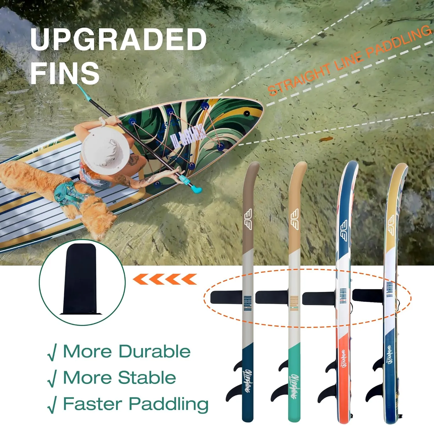 Niphean (Extra Large) Inflatable Paddle Board, SUP for 2 1 People/Family, Stand Up Paddle Board with (Beginner Friendly) StabilTrac Fin, Waterproof Phone Pouch, Paddle Boards for Adults, Gift Ideas