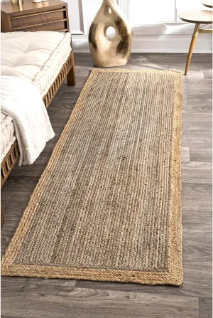 nuLOOM Eleonora Hand Woven Jute Runner Rug , 2' 6" x 8', Grey, Rectangular