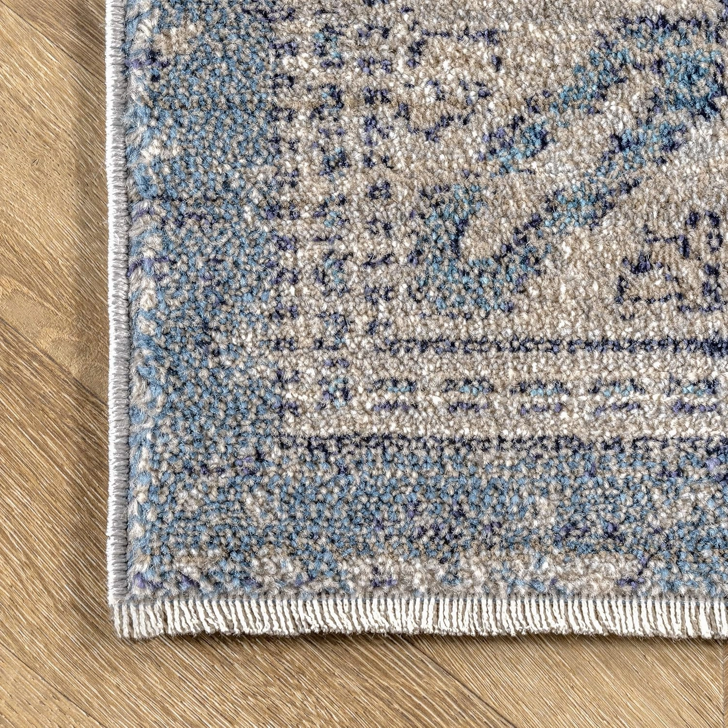 nuLOOM Alexis Vintage Distressed Medallion Area Rug, 4x6, Blue