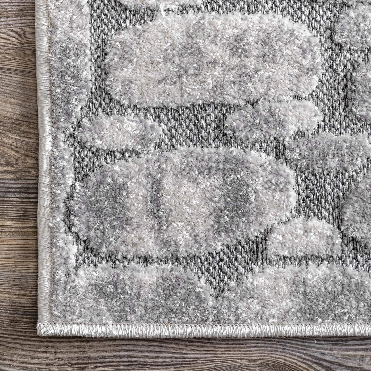 nuLOOM Jaycee Textured Stone Indoor/Outdoor Area Rug, 7x9, Grey