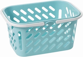 NUOBESTY Shopping Basket Toy, Mini Grocery Basket with Handles Storage Basket Pretend Play Toy for Kids Party Supplies Blue