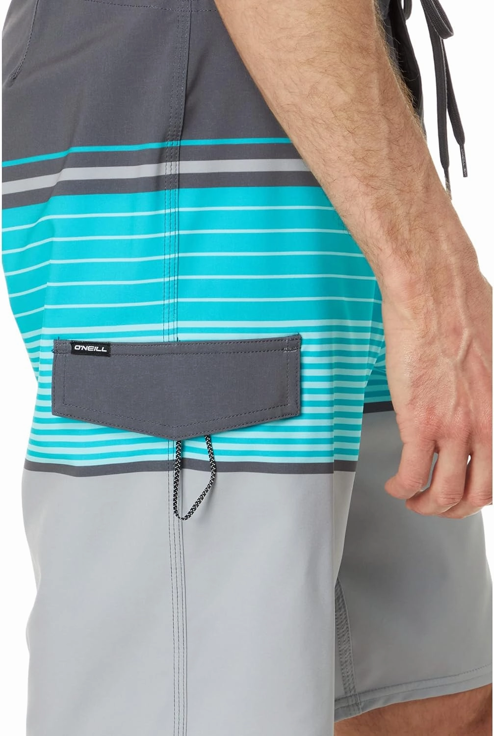 O'NEILL Men's 21 Inch Lennox Stripe Boardshorts - Quick Dry Swim Trunks for Men with Fabric and Pockets