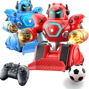 OBEST Remote Control Fighting Robots Set of 2, RC Ejecting Battle Robot with Adjustable Sound & Light, Fun Electronic Battle Bots Toys, Christmas Birthday Gifts for Age 6  Year Old Kids Boys