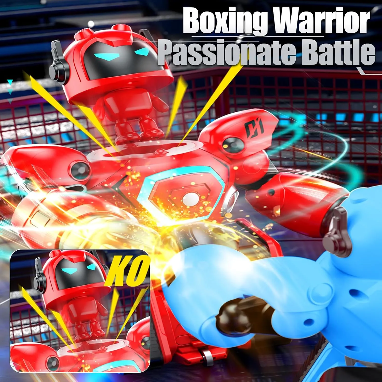 OBEST Remote Control Fighting Robots Set of 2, RC Ejecting Battle Robot with Adjustable Sound & Light, Fun Electronic Battle Bots Toys, Christmas Birthday Gifts for Age 6  Year Old Kids Boys