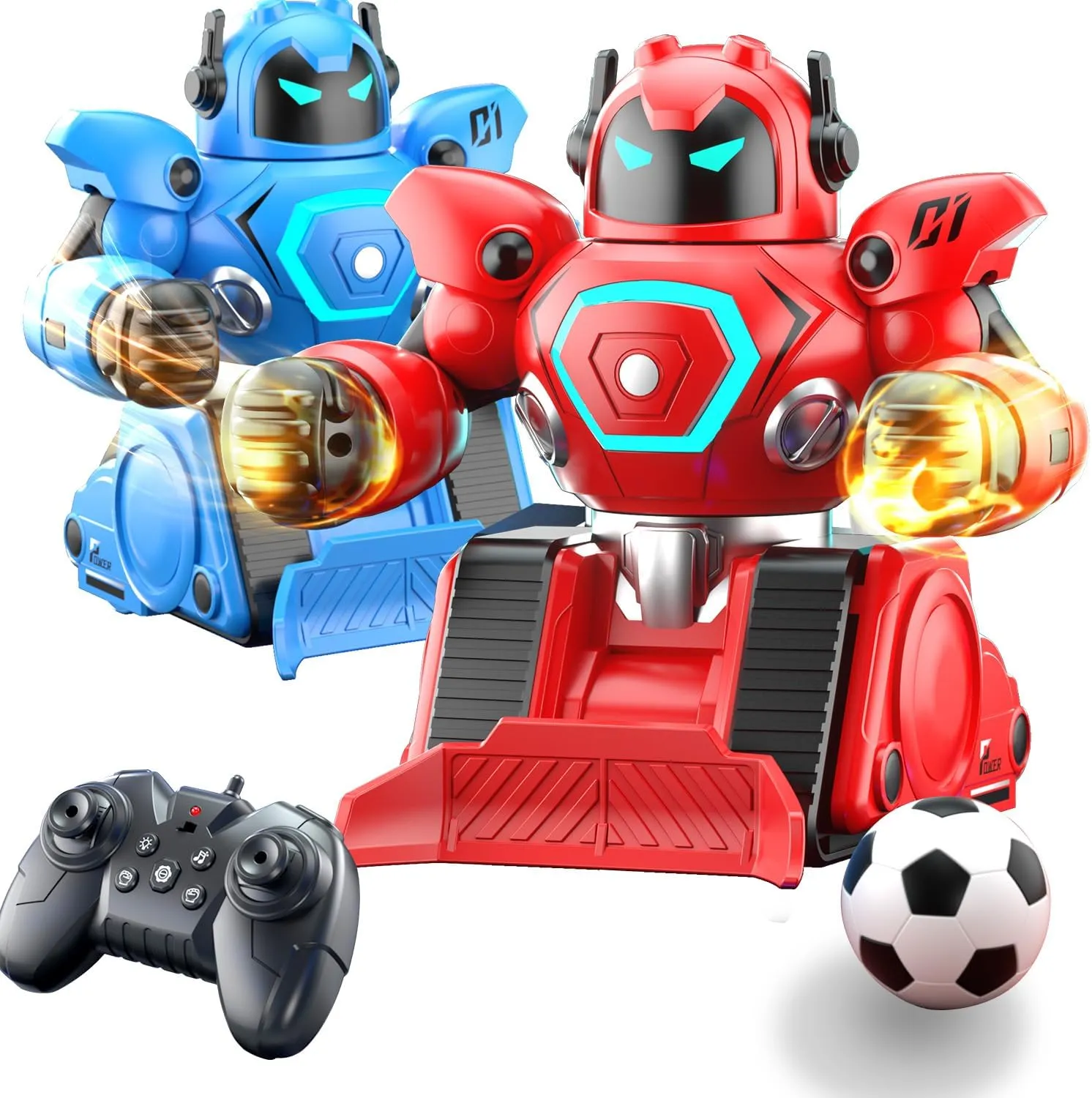 OBEST Remote Control Fighting Robots Set of 2, RC Ejecting Battle Robot with Adjustable Sound & Light, Fun Electronic Battle Bots Toys, Christmas Birthday Gifts for Age 6  Year Old Kids Boys