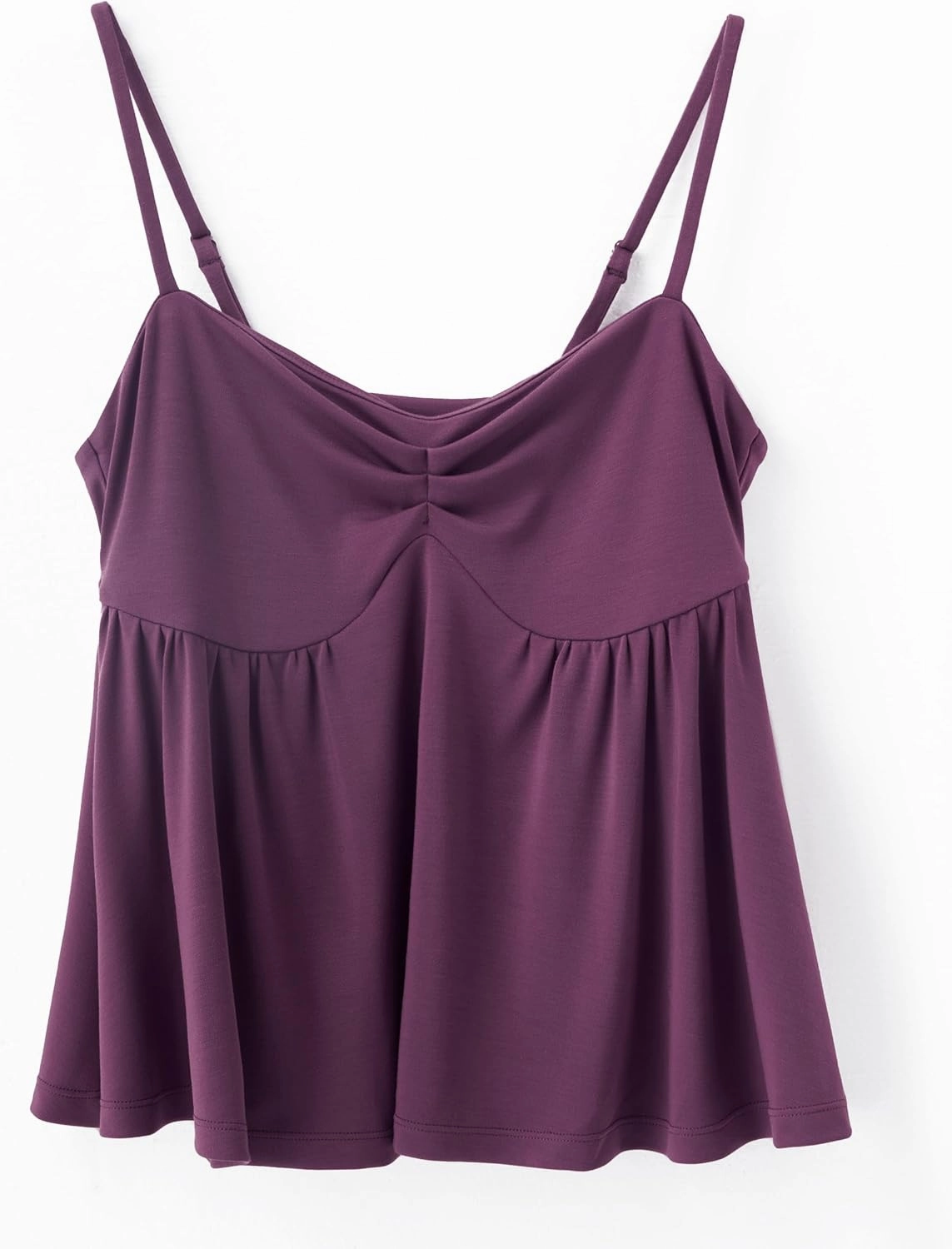 OMKAGI Cute Peplum Camisole Tops for Women Built in Bra Sleeveless Going Out Tank Top