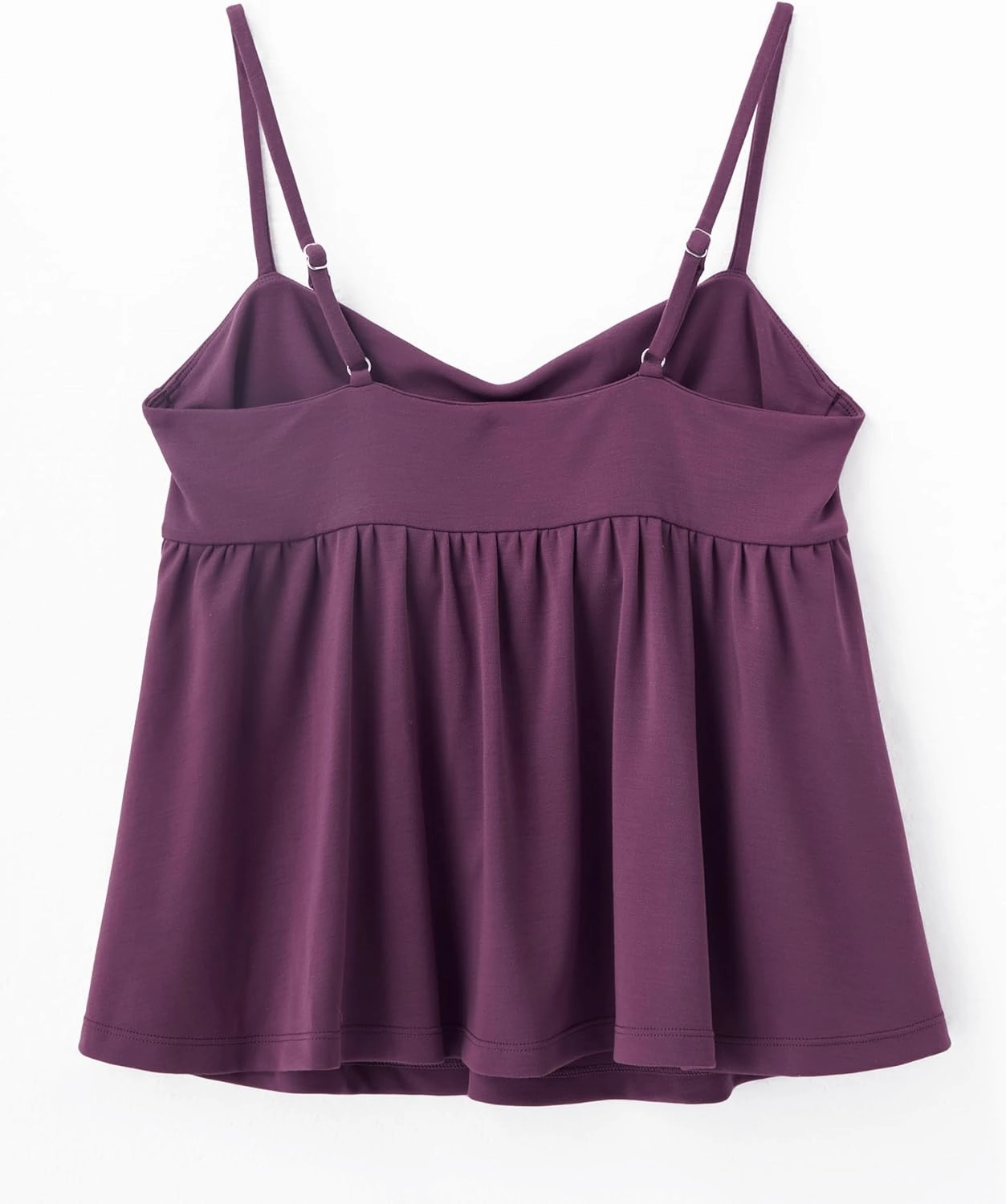 OMKAGI Cute Peplum Camisole Tops for Women Built in Bra Sleeveless Going Out Tank Top