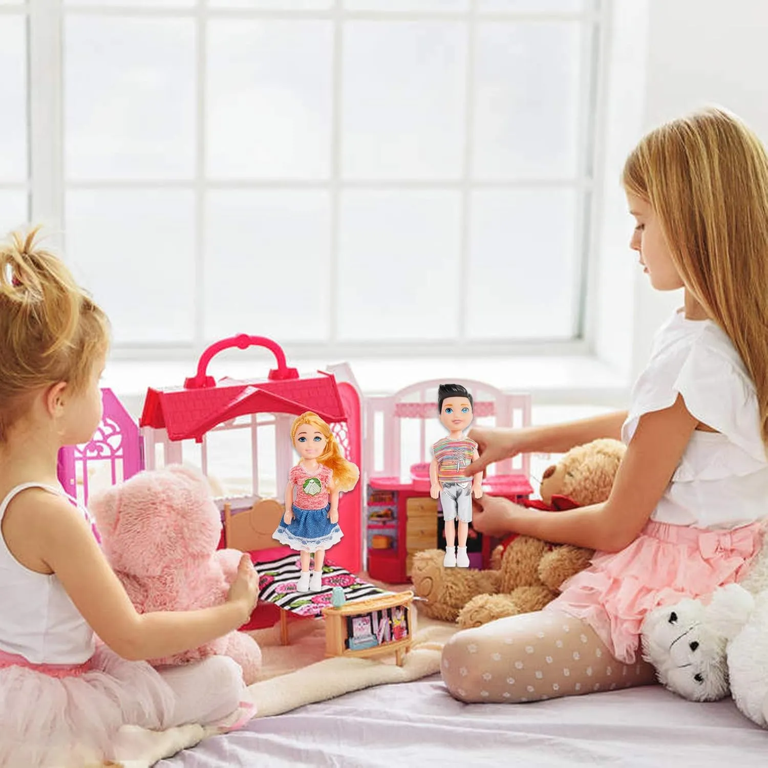 ONEST 10 Sets 5 Inch Mini Dolls with Doll Clothes Party Grown Outfits Doll Accessories for Kids