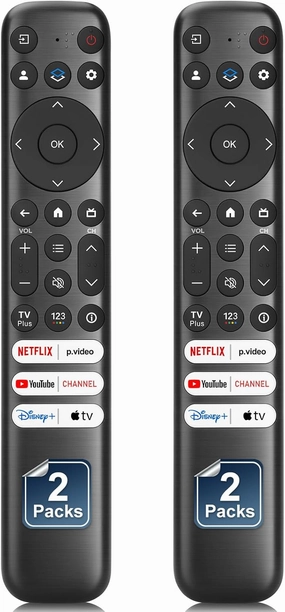 Only for TCL-Google-TV-Remote-Control Replacement,RC813 Remote Compatible with TCL QM8/QM7/Q7/Q6/Q5/S5/S4/S3 4K UHD HDR LED QLED QD-Mini LED Full-HD Smart TVs(Pack of 2)(Not for Fire&Roku TVs)