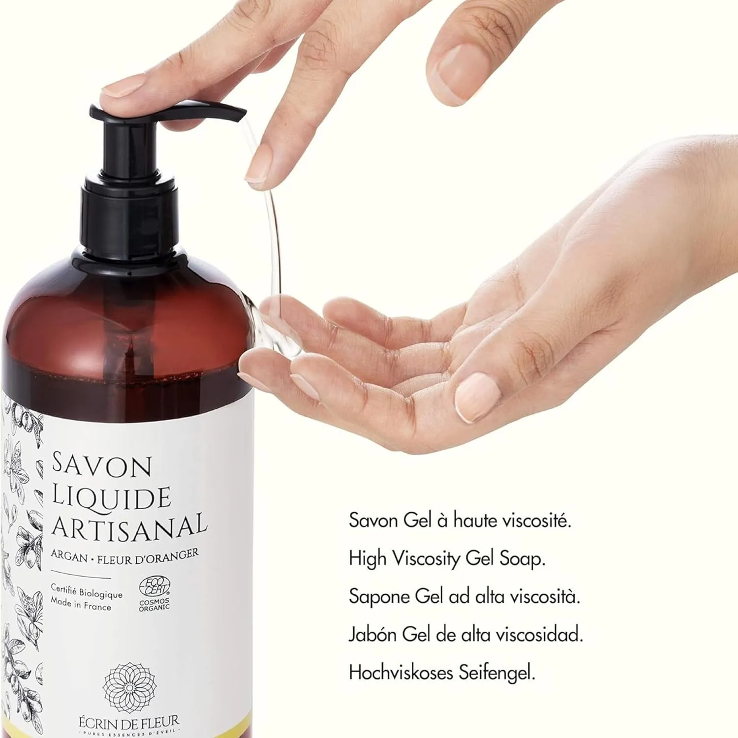 Organic Pure Olive Liquid Soap, Artisan Crafted in South France, Cold Processed, 8.45 fl. oz.