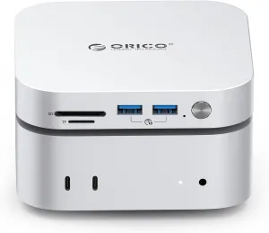 ORICO Minimata 1TB Storage & Docking Station, External SSD Expansion for Mac mini M4, Up to 1000MB/s, USB3.2/SD/TF/Audio Ports, Seamless Design - M4Max